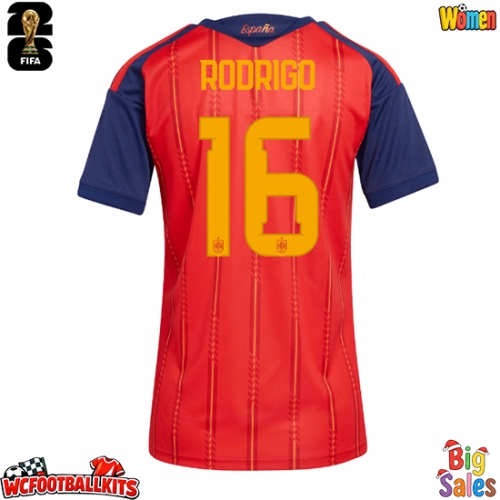 Spain Rodri Hernandez #16 Replica Home Stadium Shirt for Women World Cup 2026 Short Sleeve